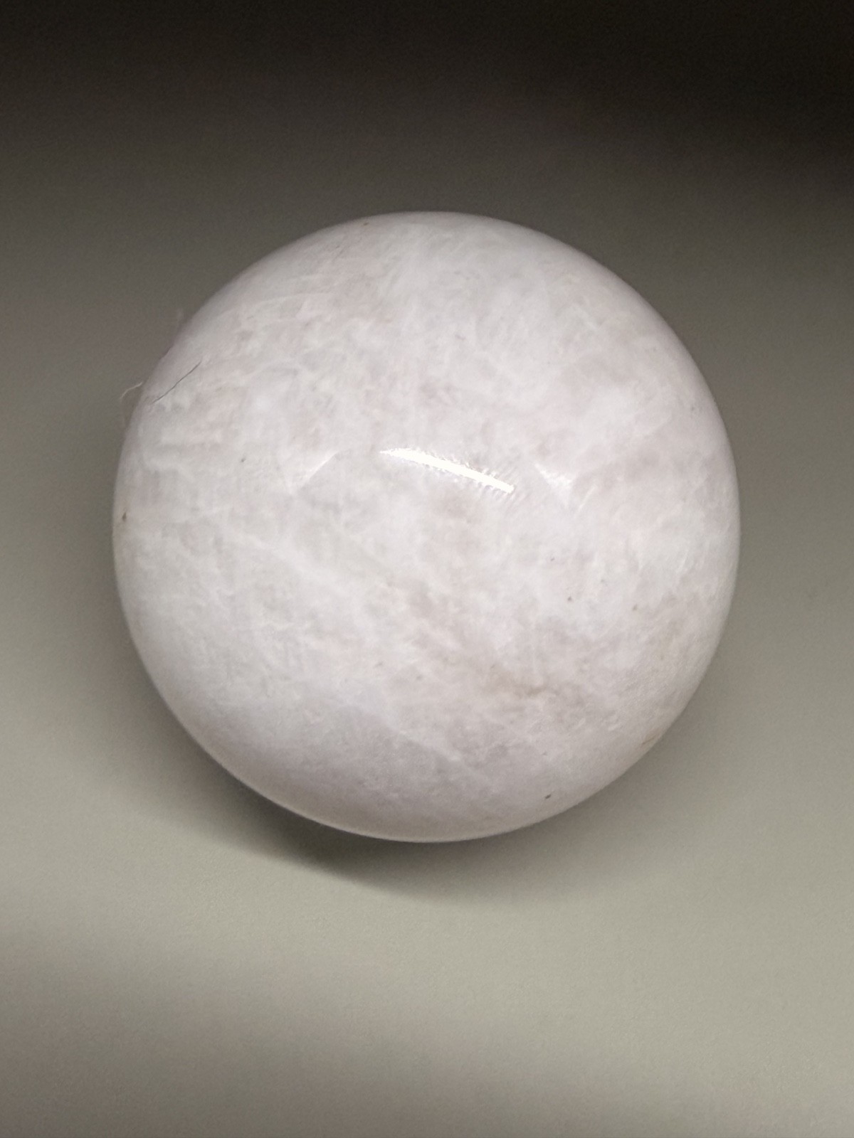 White Calcite Sphere 4.55oz 1.7in White Onyx Healing Stone