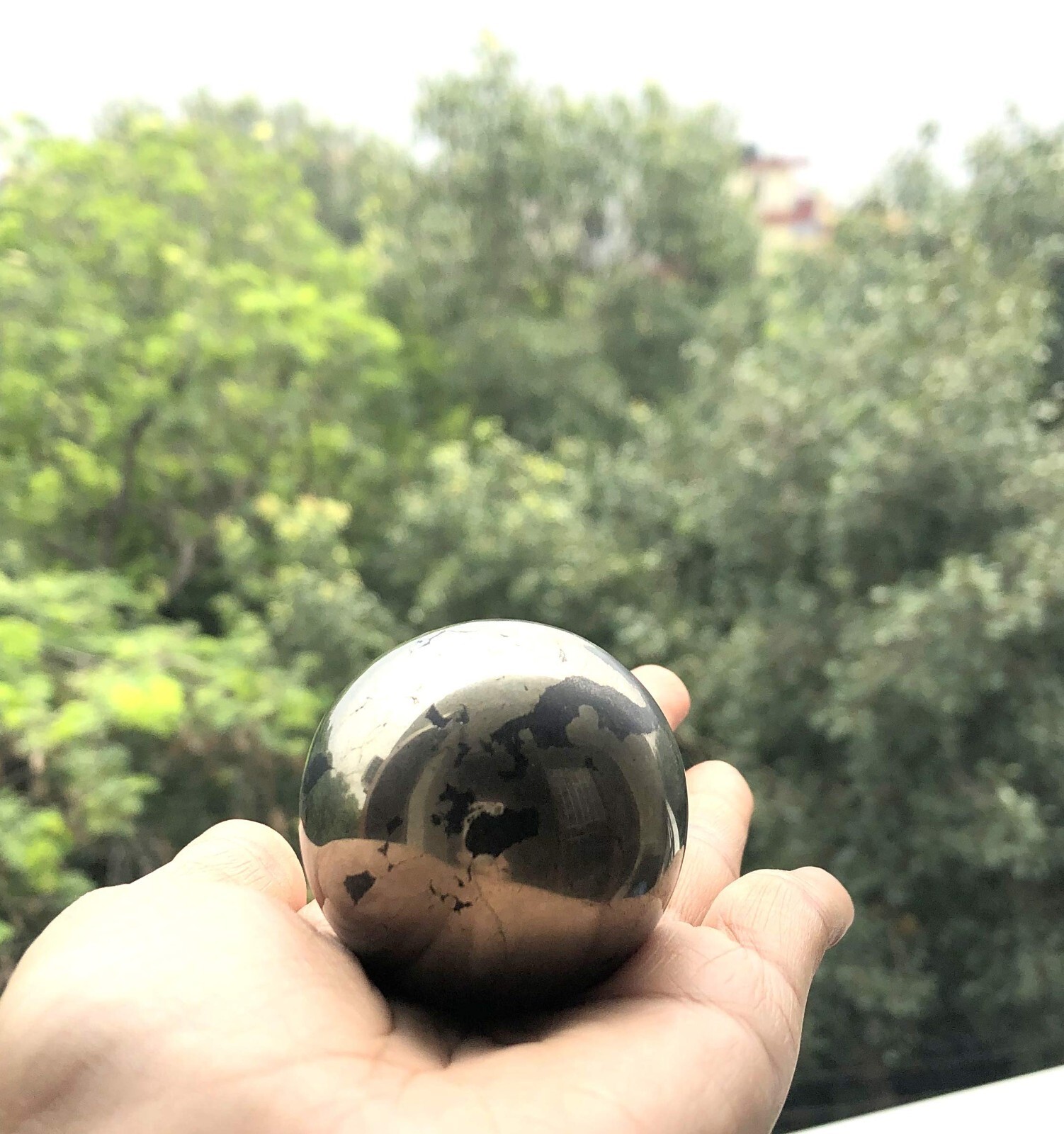 Golden Pyrite 40 Mm Sphere Crystal Healing Feng Shui Gift Home Office Reiki Luck