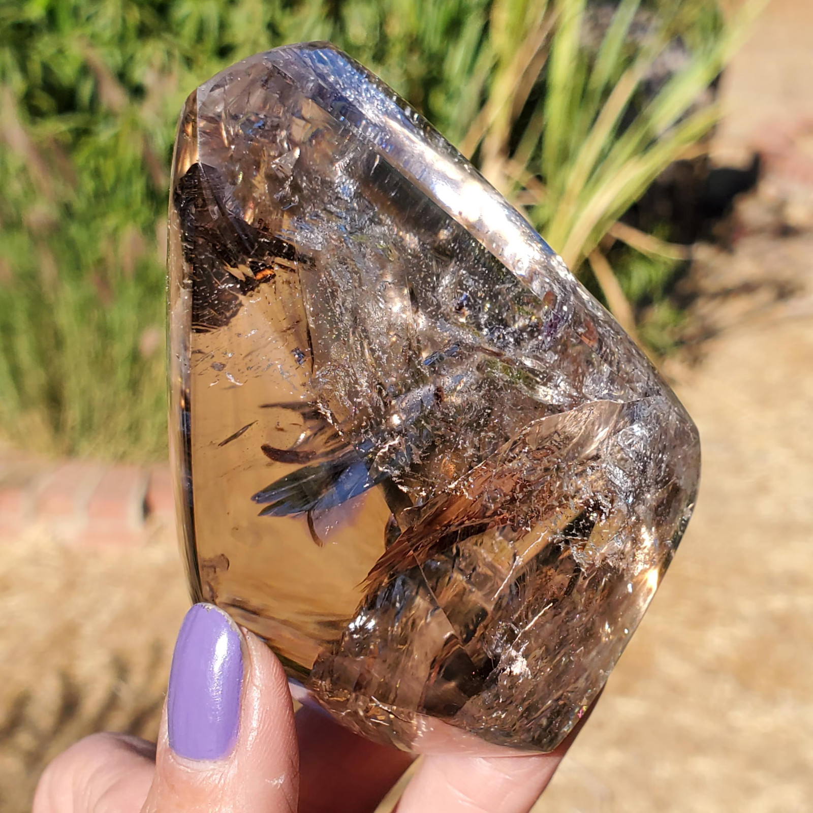 Light Smoky Quartz Rainbow Phantoms Crystal Free Form | 254 grams