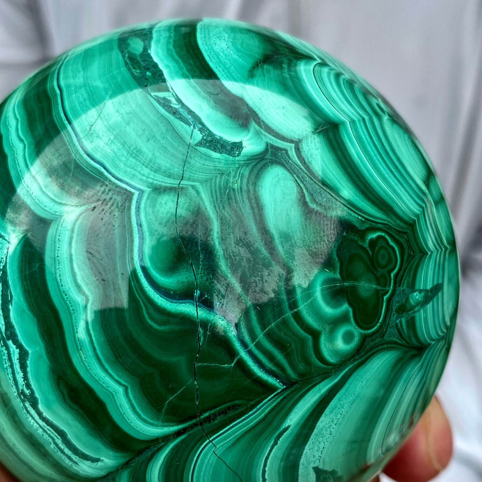 2.51LB Rare Natural Malachite quartz hand Carved sphere Crystal Healing Gem ball