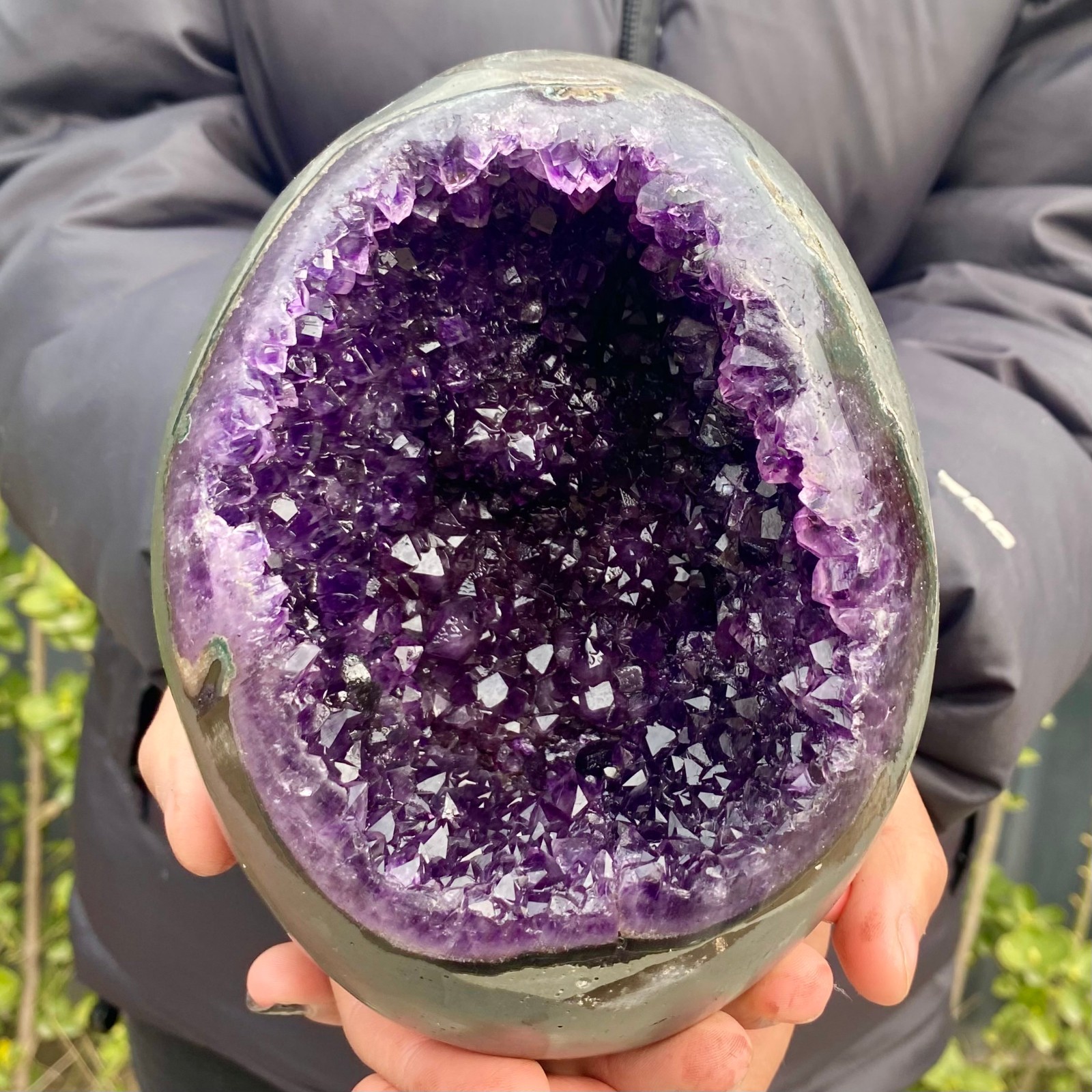 5LB Natural amethyst Dinosaur egg Quartz Crystal specimen healing