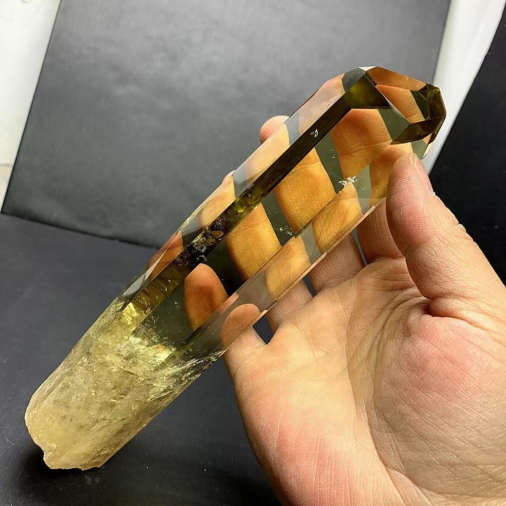 1.57LB Natural Citrine Quartz Obelisk Energy Crystal Tower Point Reiki+Stand