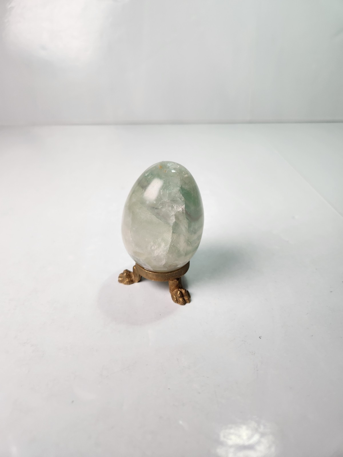 Green Flourite Crystal Egg With Stand 2”