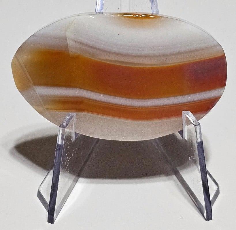 Set of 4 Polished Agate Slices Brown Green Amber Orange White