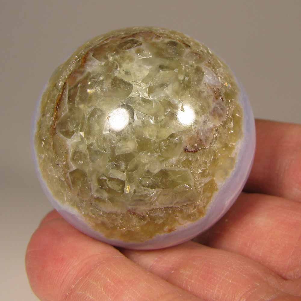 45mm BLUE LACE AGATE Polished Gemstone Sphere Ball w/ Stand – Namibia