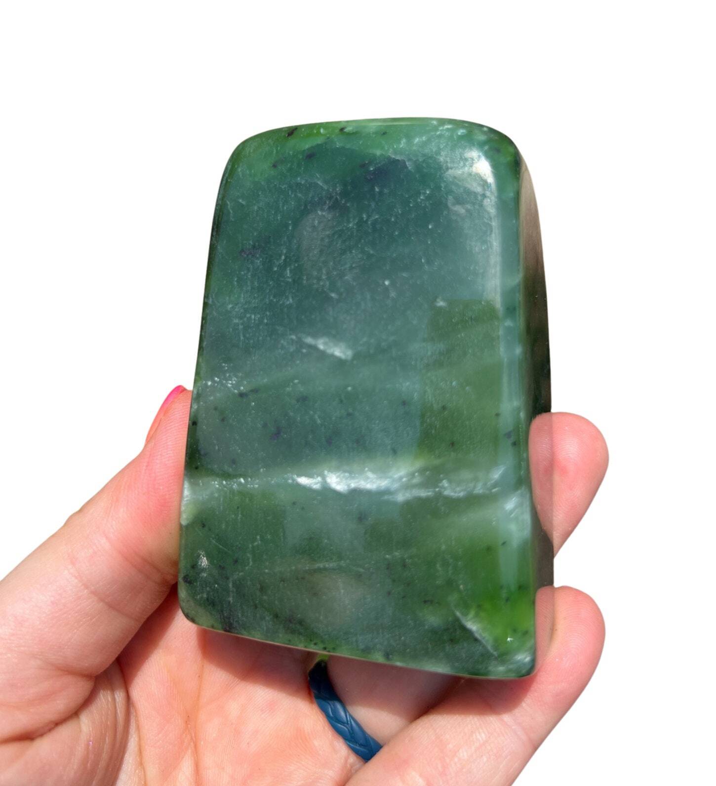 Nephrite Jade Freeform, Natural Nephrite Jade Stone from Siberia