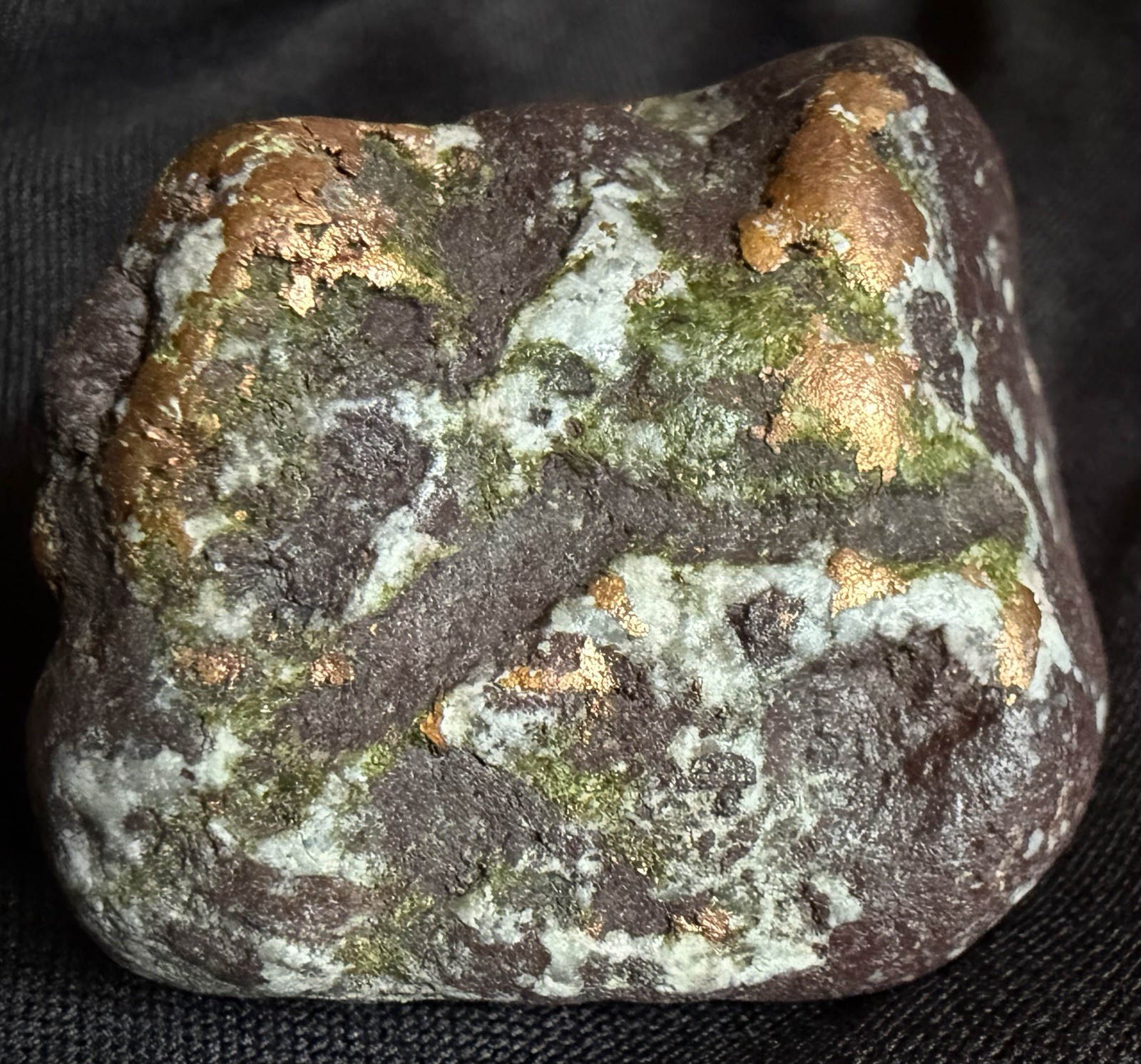 2.8oz Native Copper In Basalt Nugget w Epidote & Quartz – Keweenaw, Michigan