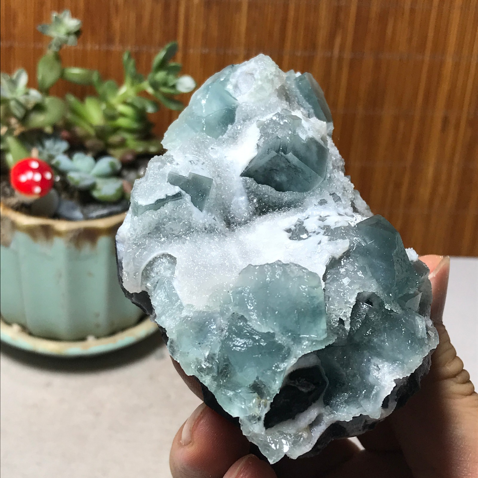 100-70-40mm Rare Natural Green Calcite fluorite Mineral Specimen 295g A6091