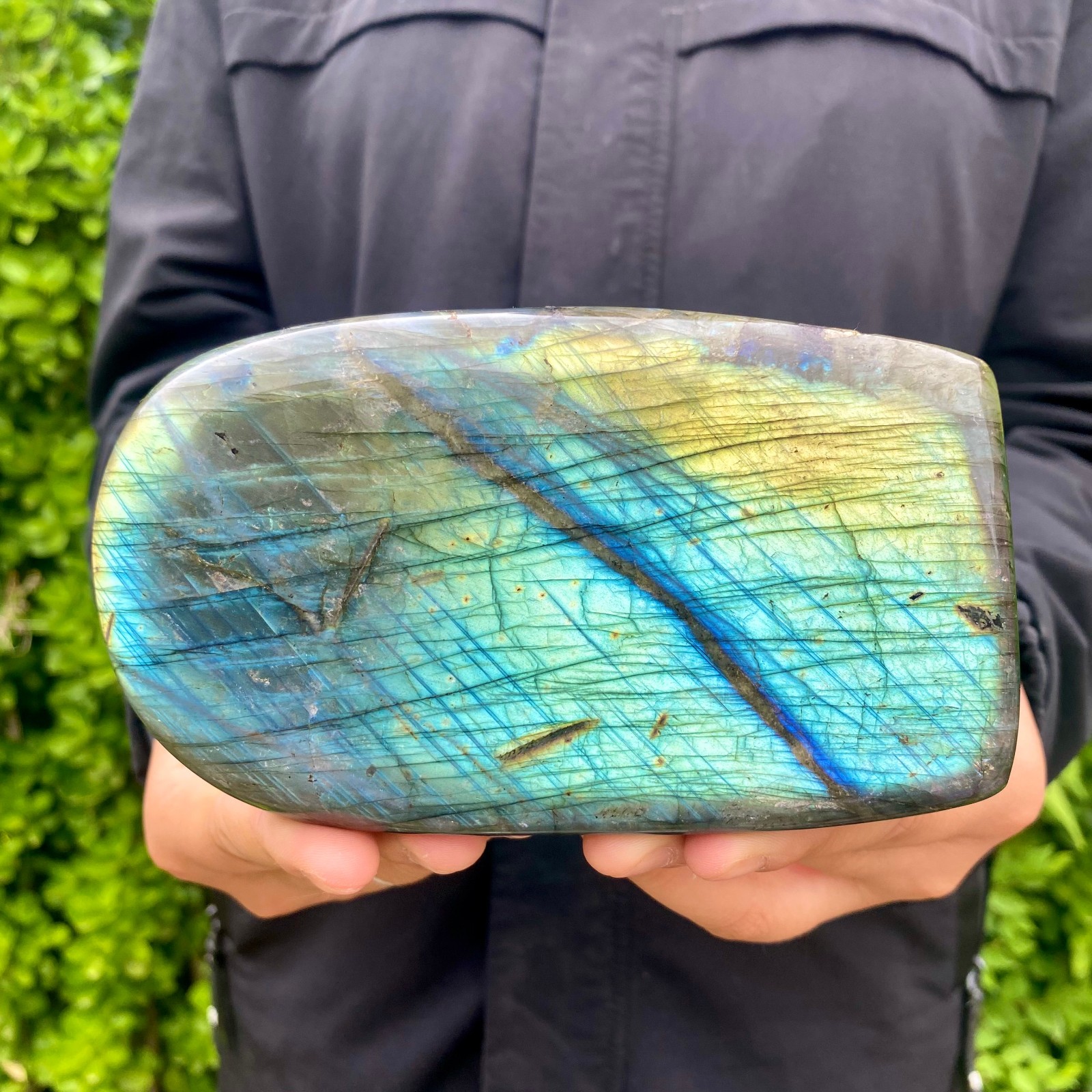 2.31LB Natural Labradorite Quartz Crystal Freeform Mineral Specimen Healing