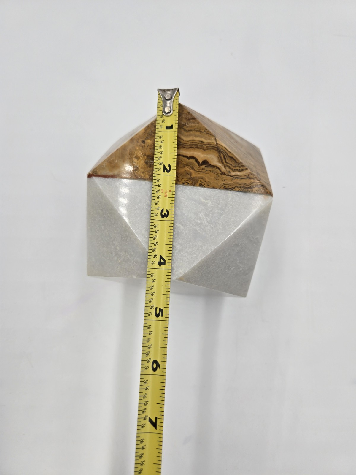 Quartz Marble Geometric Paperweight Decorative Tonal Natural