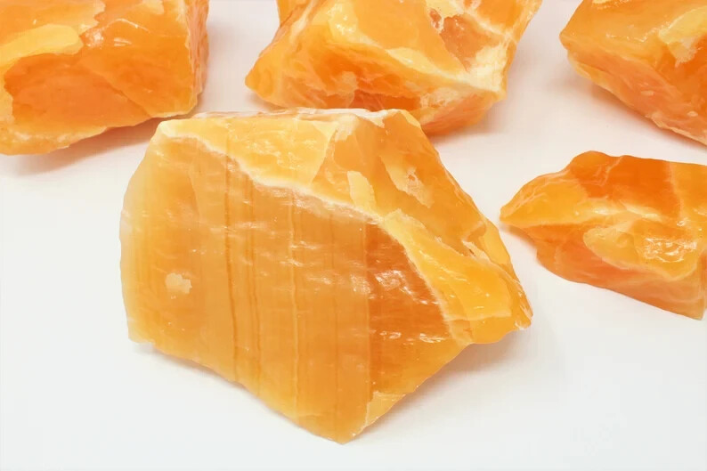 GIANT Yellow Calcite Stones Large Raw Healing Crystals Natural Lapidary Rocks