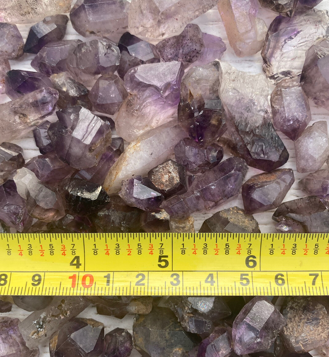 3 pcs Lot SHANGAAN SMOKY AMETHYST Healing Crystal Points Bulk Chiredzi Zimbabwe