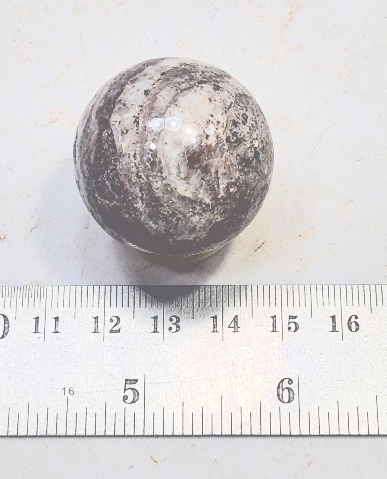Fluorescent Willemite and Calcite 33mm Sphere for UV Collection 6540