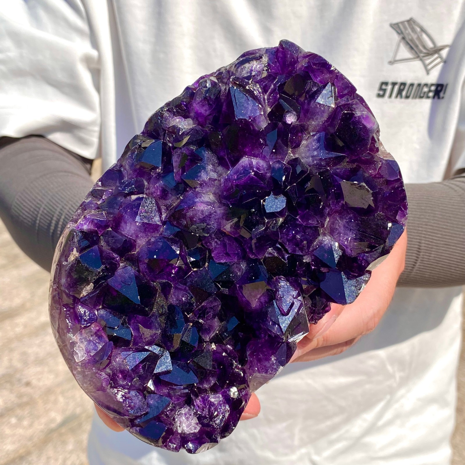 3.74LB Large Natural Amethyst geode quartz cluster crystal specimen Healing.