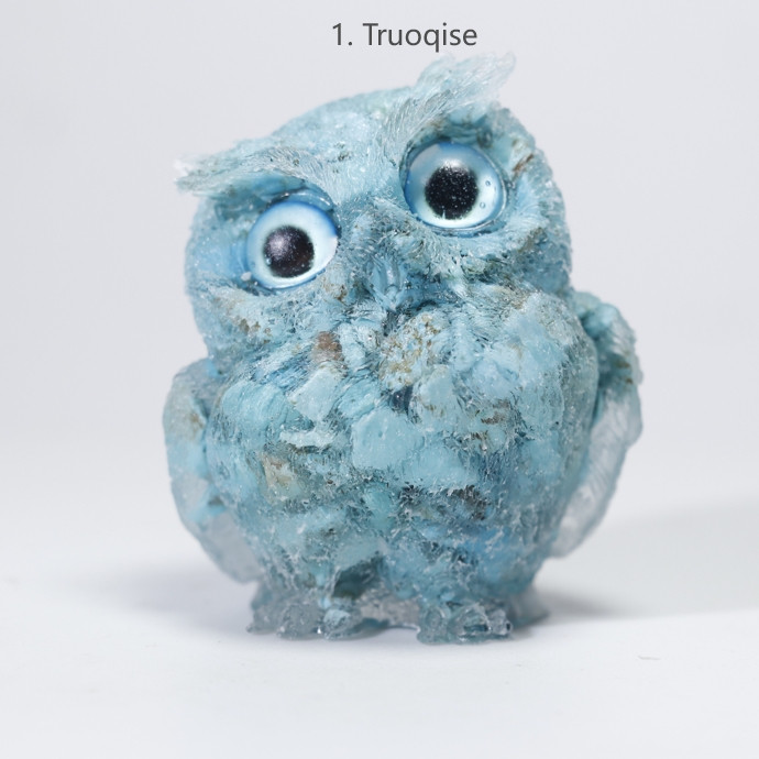 5PCS Natural Crystal Owl Carving Birds Figurine Decor Healing Stone Animals Gift