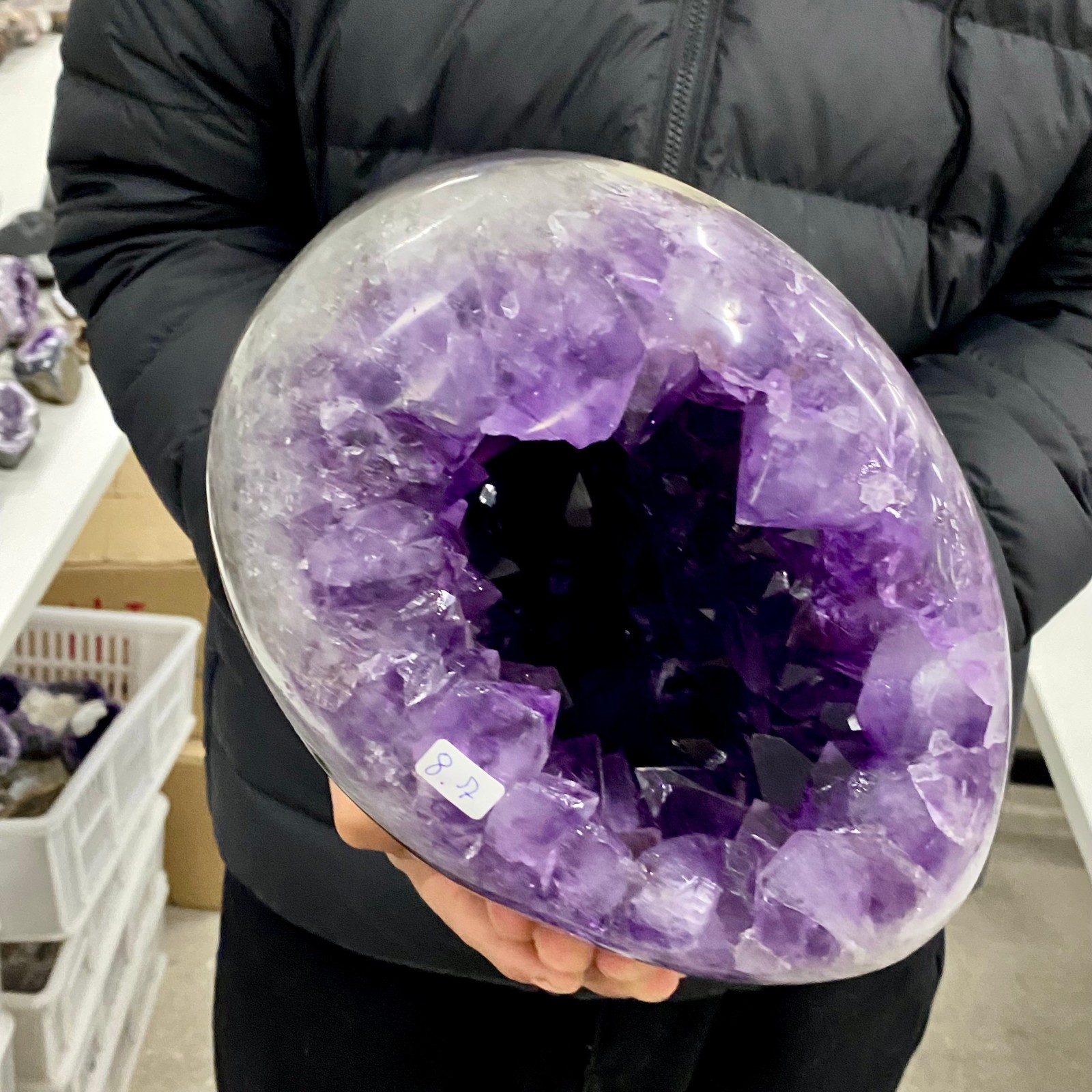 19LB Natural rare amethyst Dinosaur egg Quartz Crystal specimen healing
