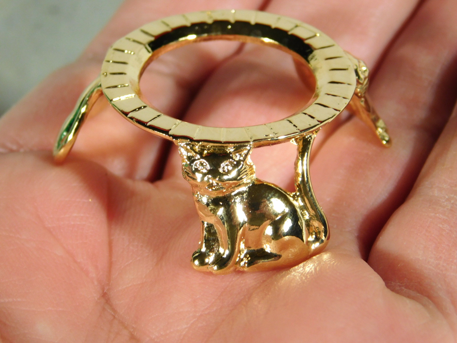 Sphere Display Stand Gold Color CAT Design Small Size