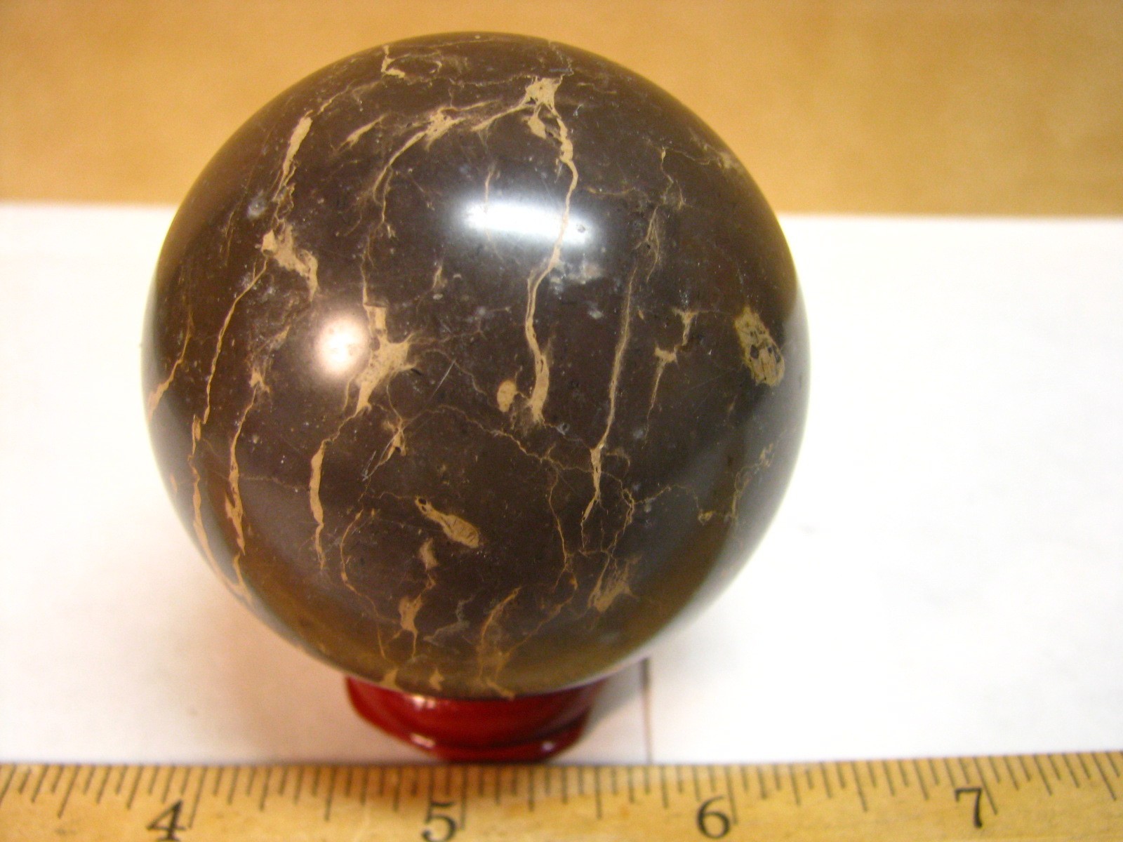 .65lb 2.3inch CAMOUFLAGE JASPER SPHERE TAN DARK BROWN/BLACK MADAGASCAR #290