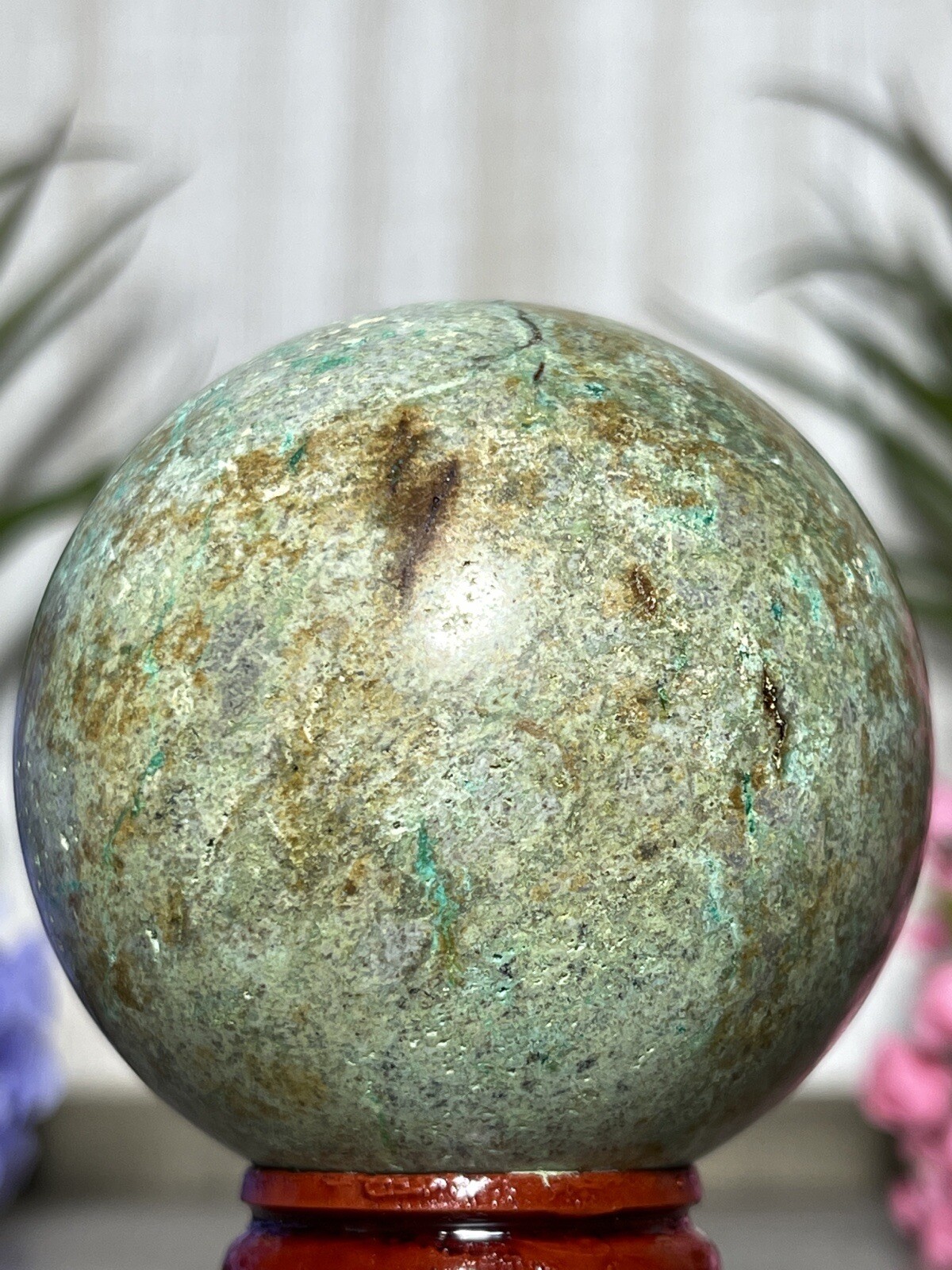 PHOENIX SPHERE 💚 Green Blue Mineral Copper Ore Malachite Turquoise Crystal Orb