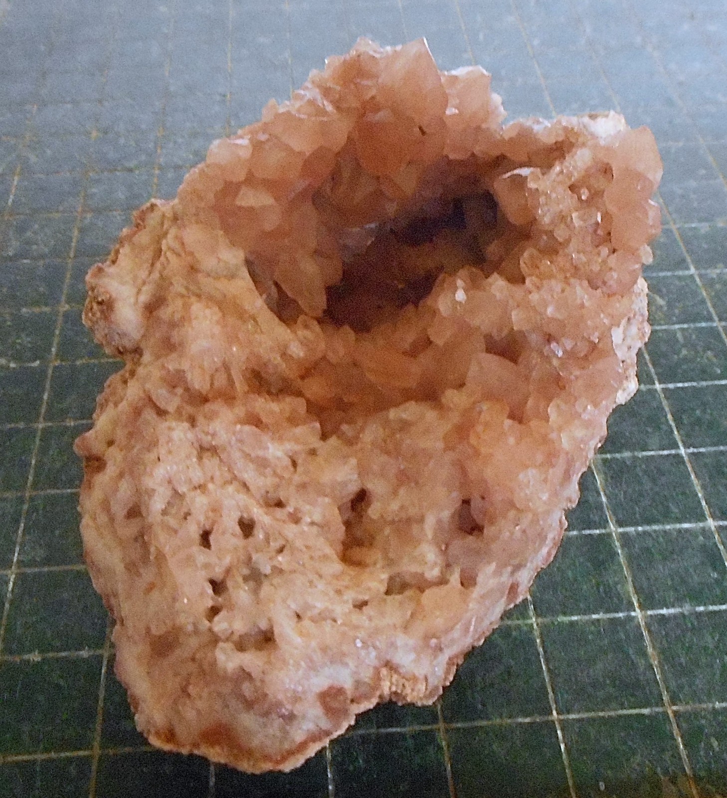 Rare Rose Quartz Crystal Cluster Geode. Pink Stone Specimen Brazil RQ52