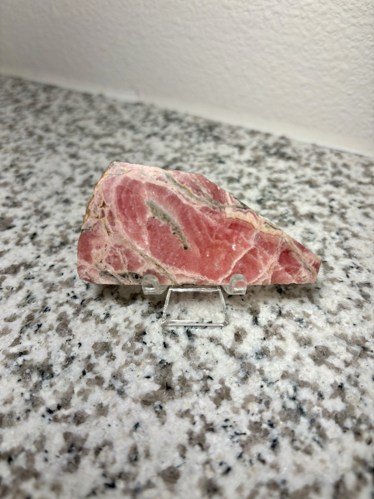 HQ Rhodochrosite Polished Freeform Slab Free Shipping (Stand Not Included)