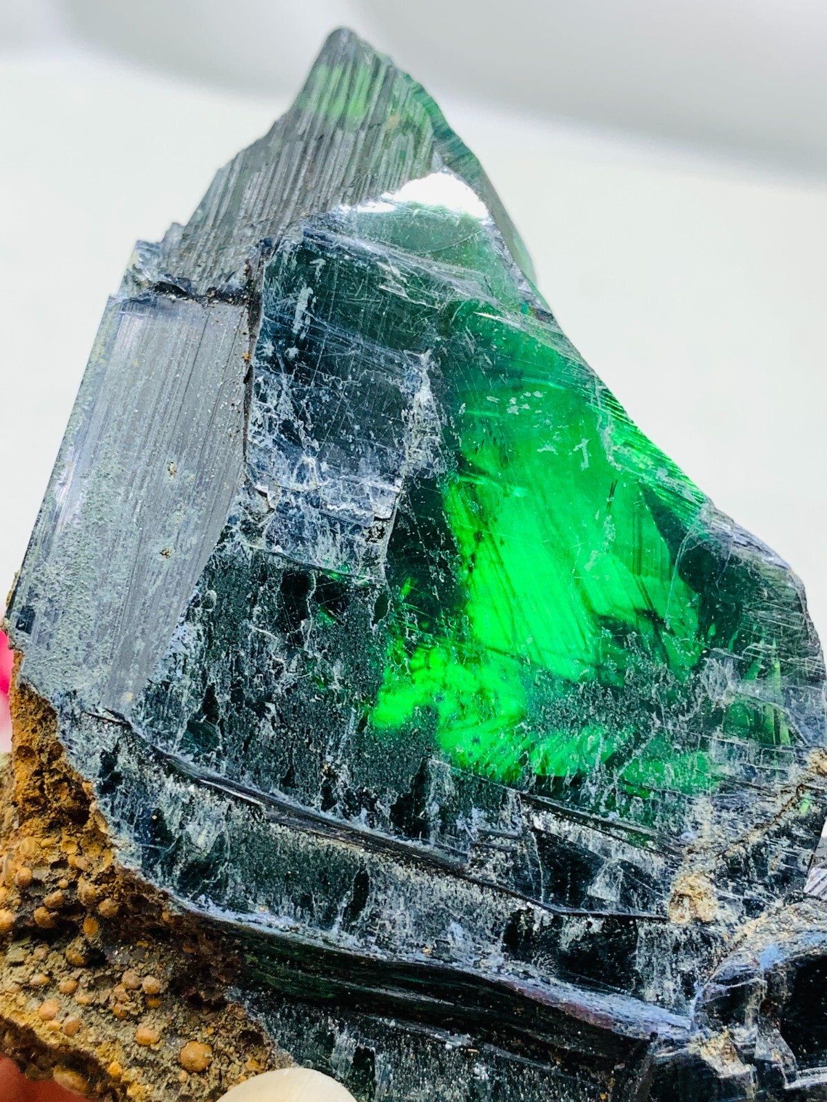 759ct85mm TOP EXCELLENT BLUE GREEN VIVIANITE CRYSTALS Specimen FROM Brazil GEM