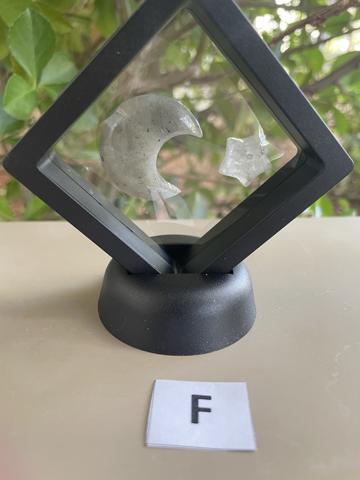 1″ x 1 1/4″ Labradorite Moon & 1/4″ Clear Quartz Star W/Display (QTY: 1)