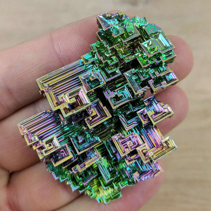 70g Natural Rainbow Titanium Bismuth Crystal Cluster Rock Electroplate Specimen