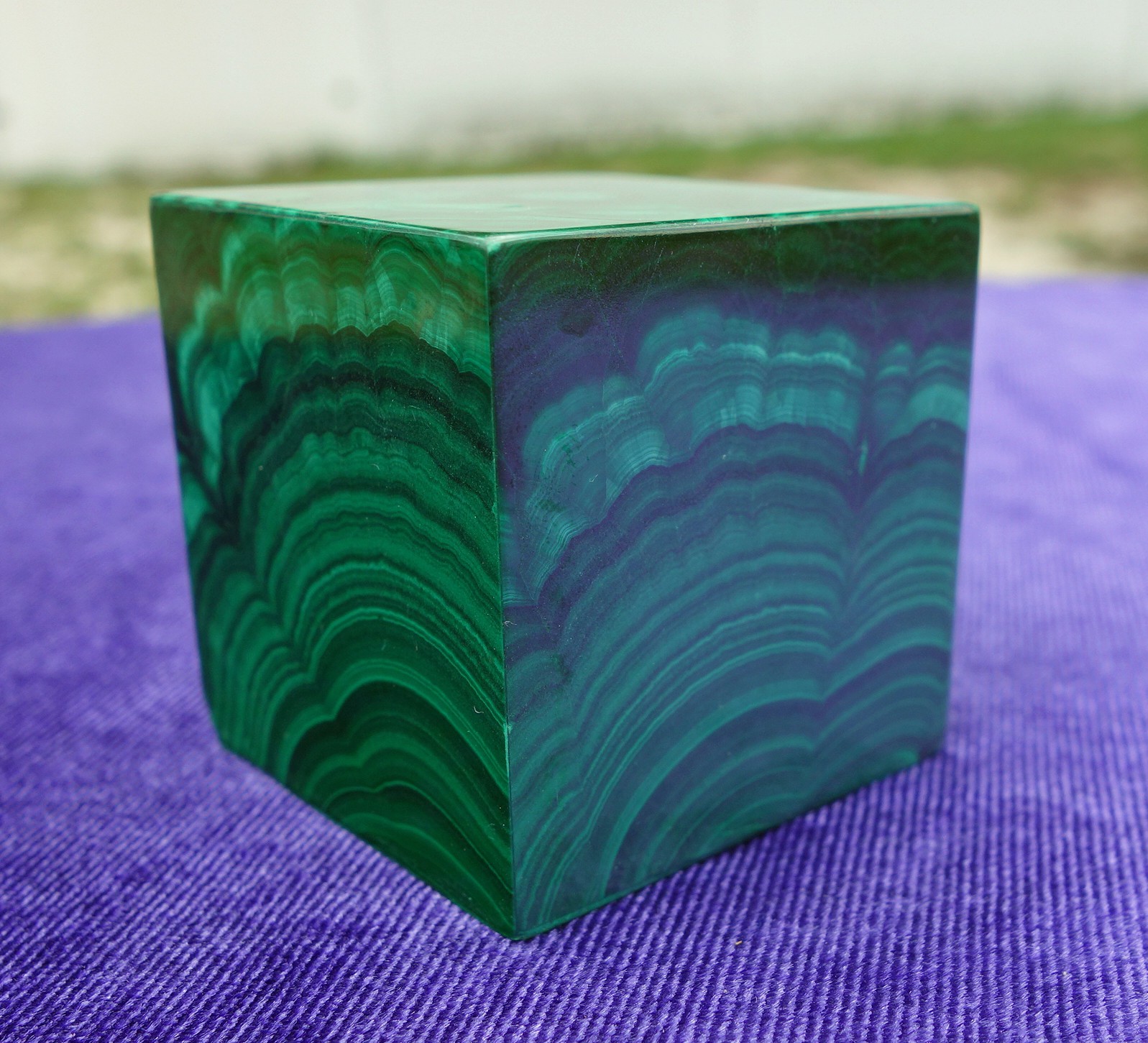 Solid Green MALACHITE CUBE Crystal South Africa For Sale