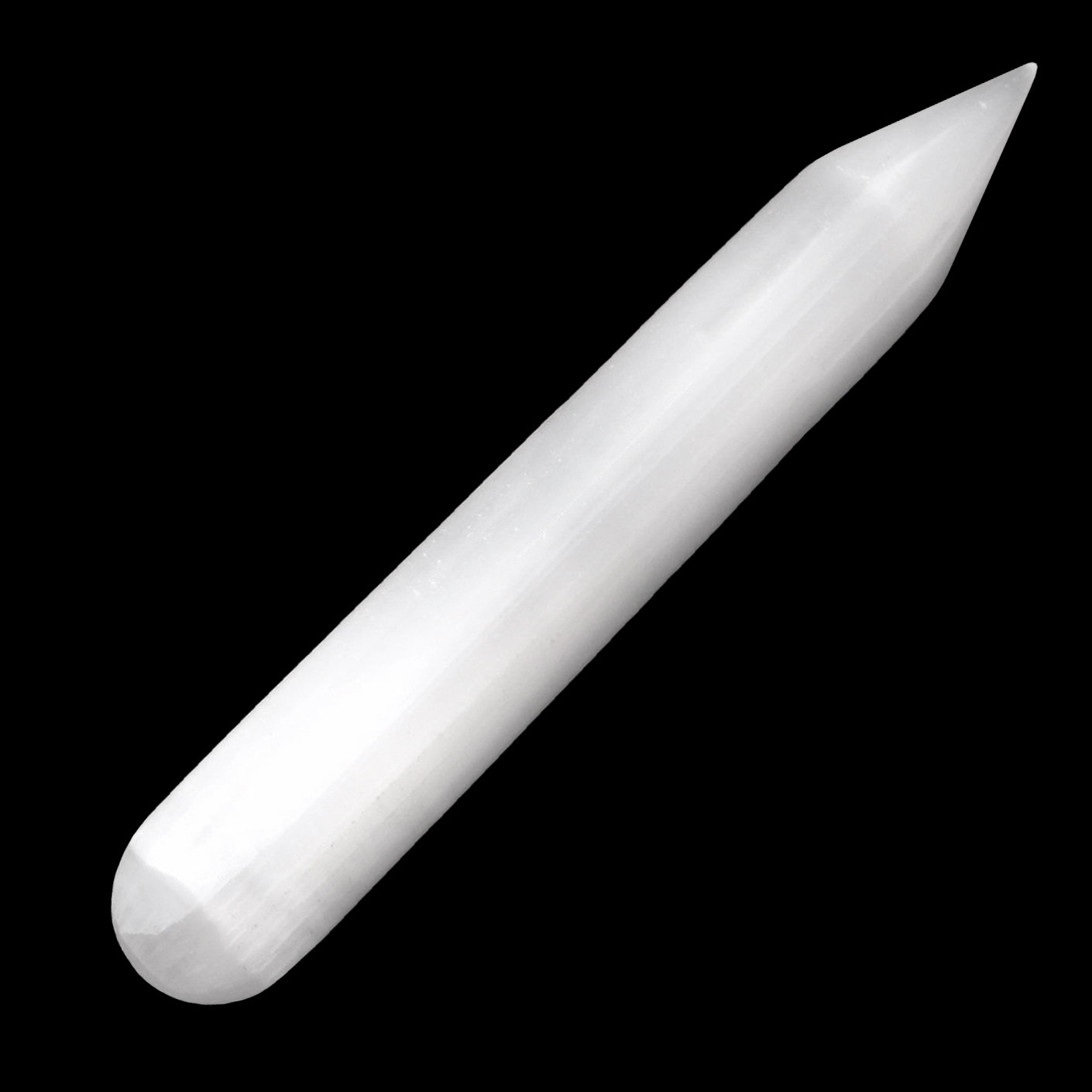 Selenite Crystal Massage Wand LOT 4 Polished Point Round Healing CHARGE Cleanse