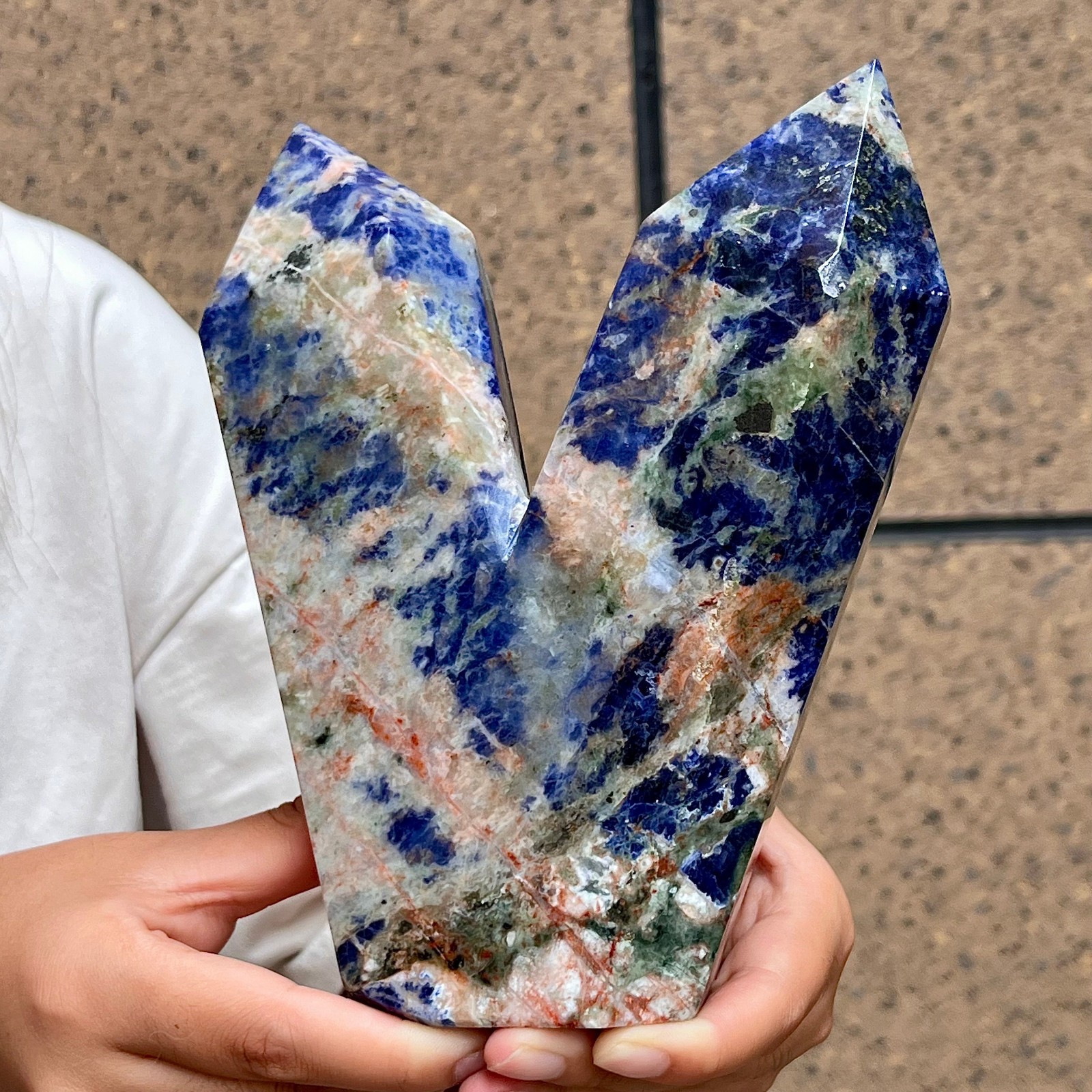 Blue Sodalite Double Terminated Point Crystal Specimen Mineral Display 3.5 lb