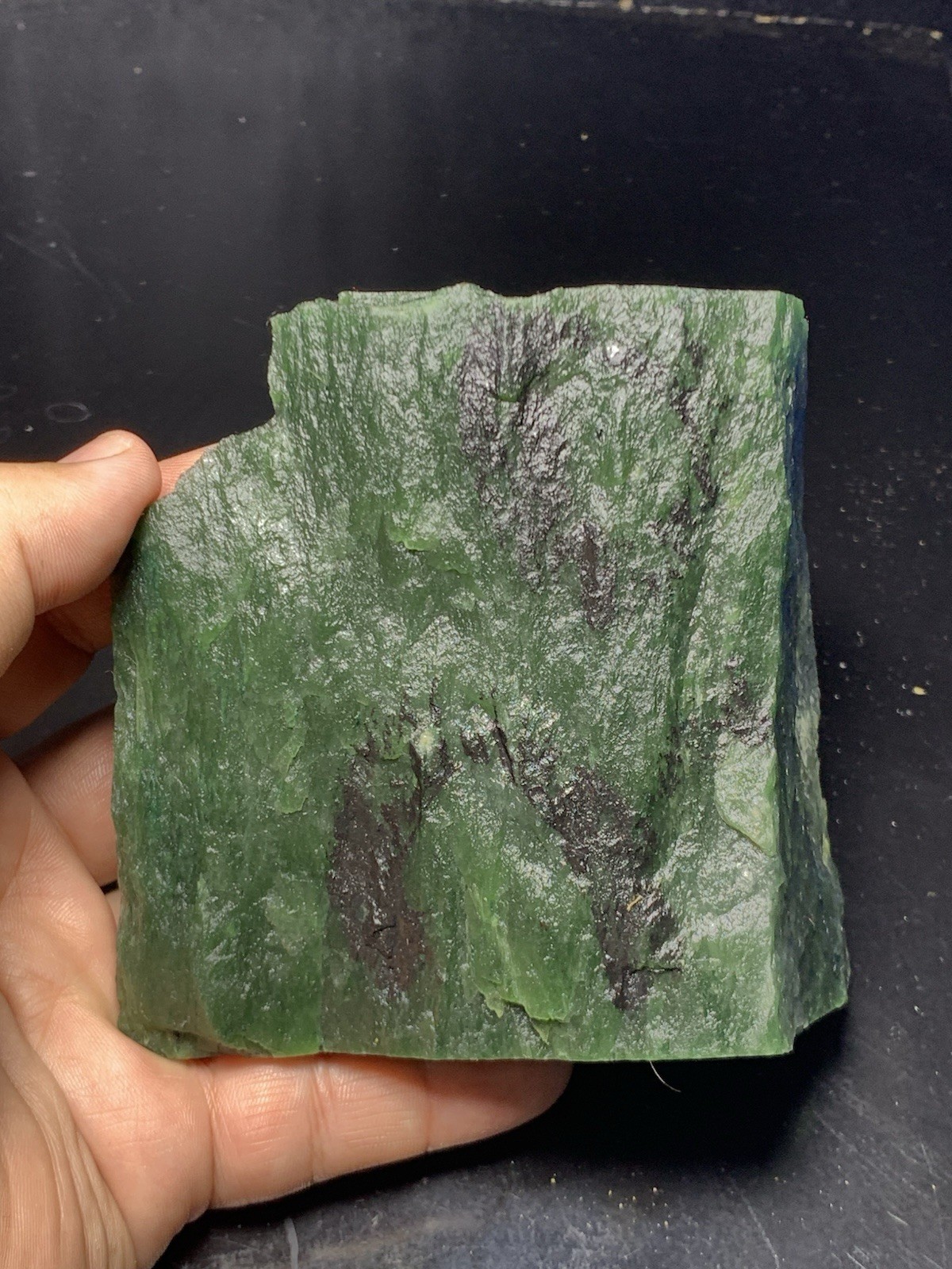 Top Quality Nephrite Jade Rough Stone 1.024kg 4x4x2″ Raw Green Mineral Specimen