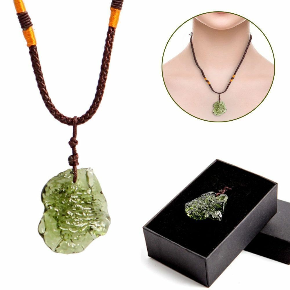 Natural Czech Moldavite Meteorite Impact Pendant Necklace Chakra Healing New