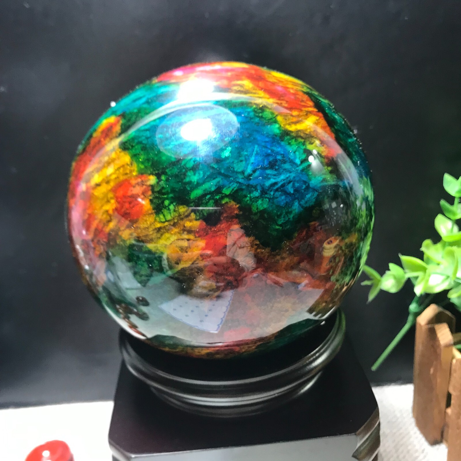 103mm 1680g “Seven Colors Jade” sphere specimen -Taiwan China Gift 01