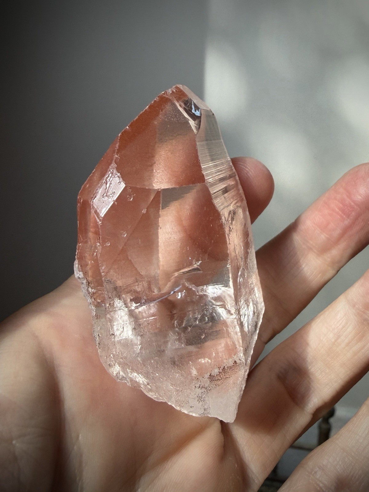 Strawberry Quartz Crystal Lemurian Quartz Window Quartz Natural Lemurian Brazil