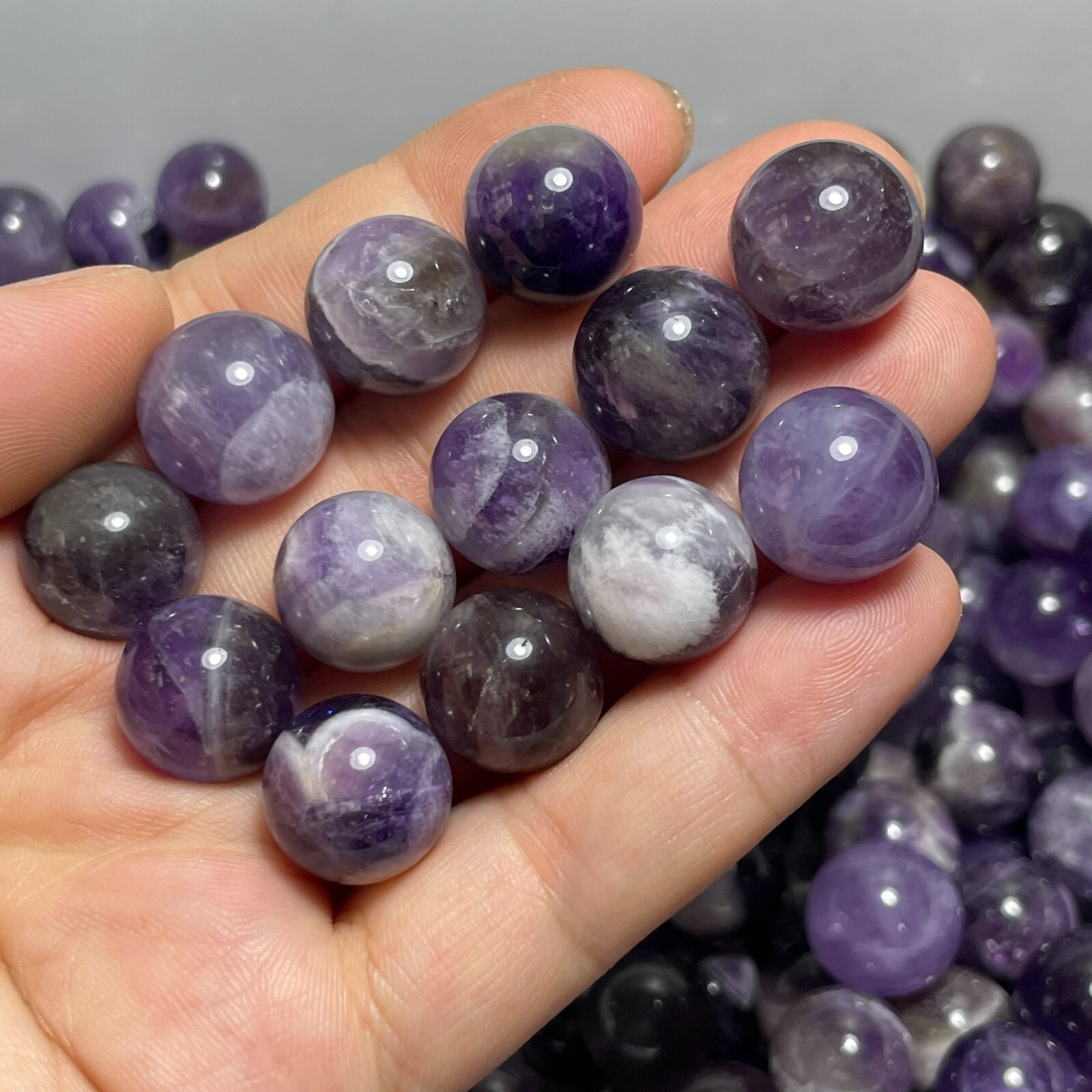 10PCS Dreamy Amethyst sphere Rock crystal ball meditation GemStone random13-15mm