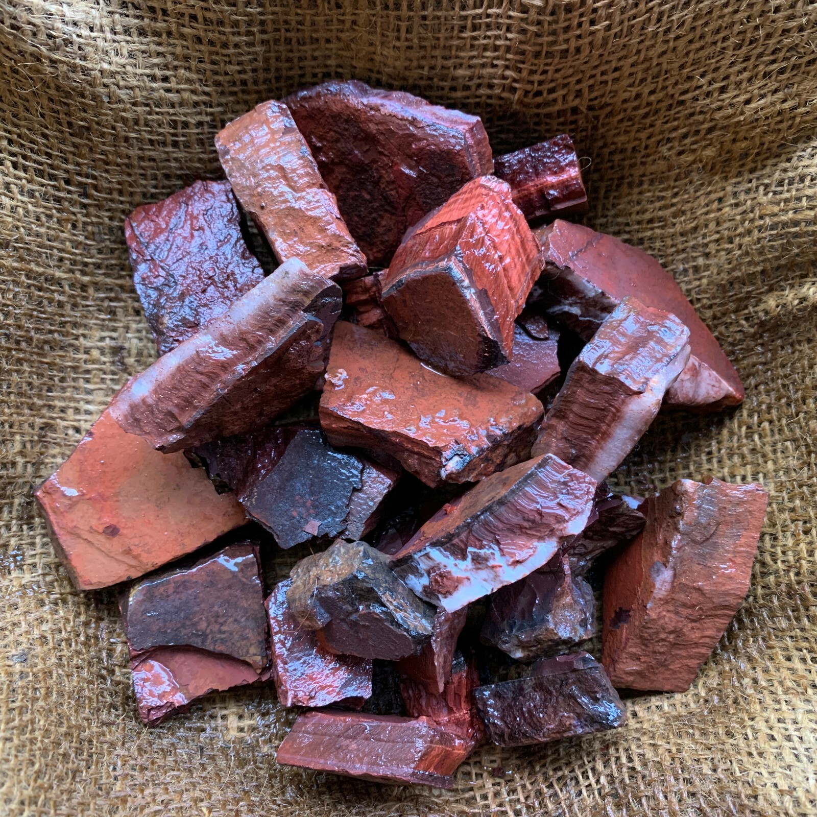 RED Tiger Eye Rough – 2000 Carat Lots + a FREE Faceted Gemstone