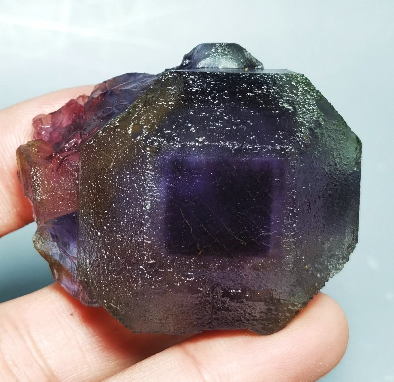 Natural Transparent Purple Window Fluorite Mineral Specimen China