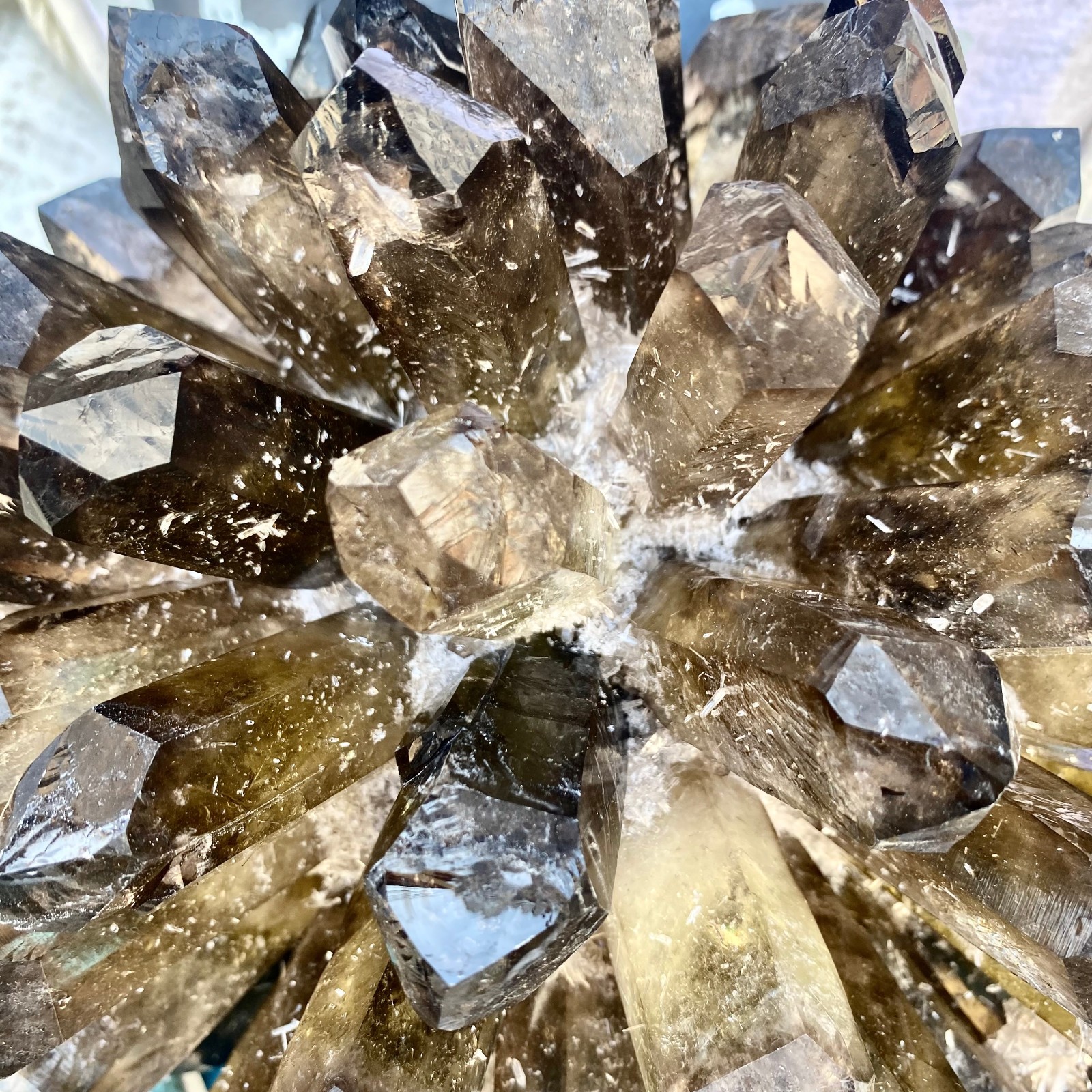 13.27LB New Find black Phantom Quartz Crystal Cluster Mineral Specimen Healing