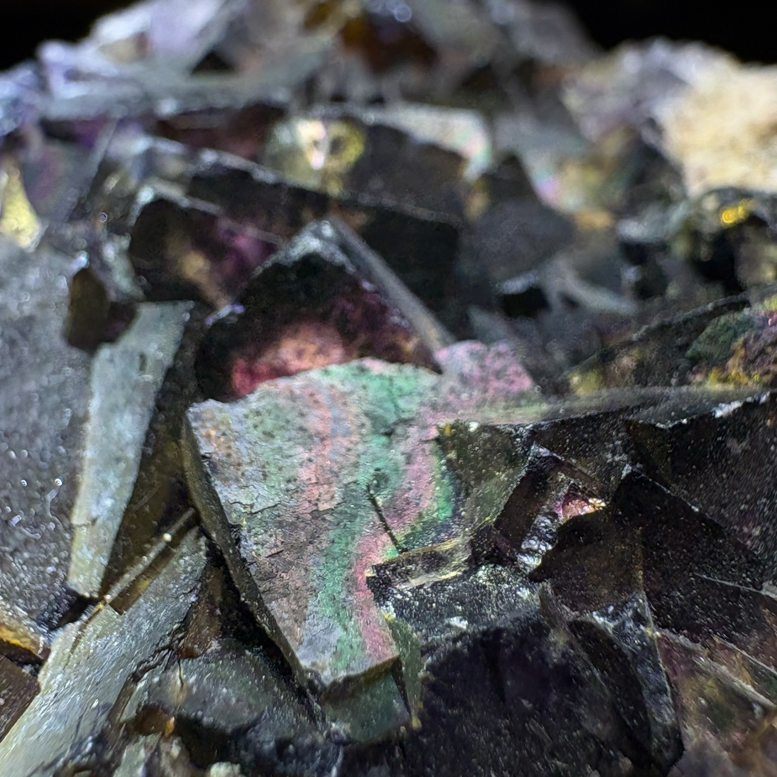 Natural Phantom Fluorite with Rainbow Iridescence Specimen Raw Mineral China A88
