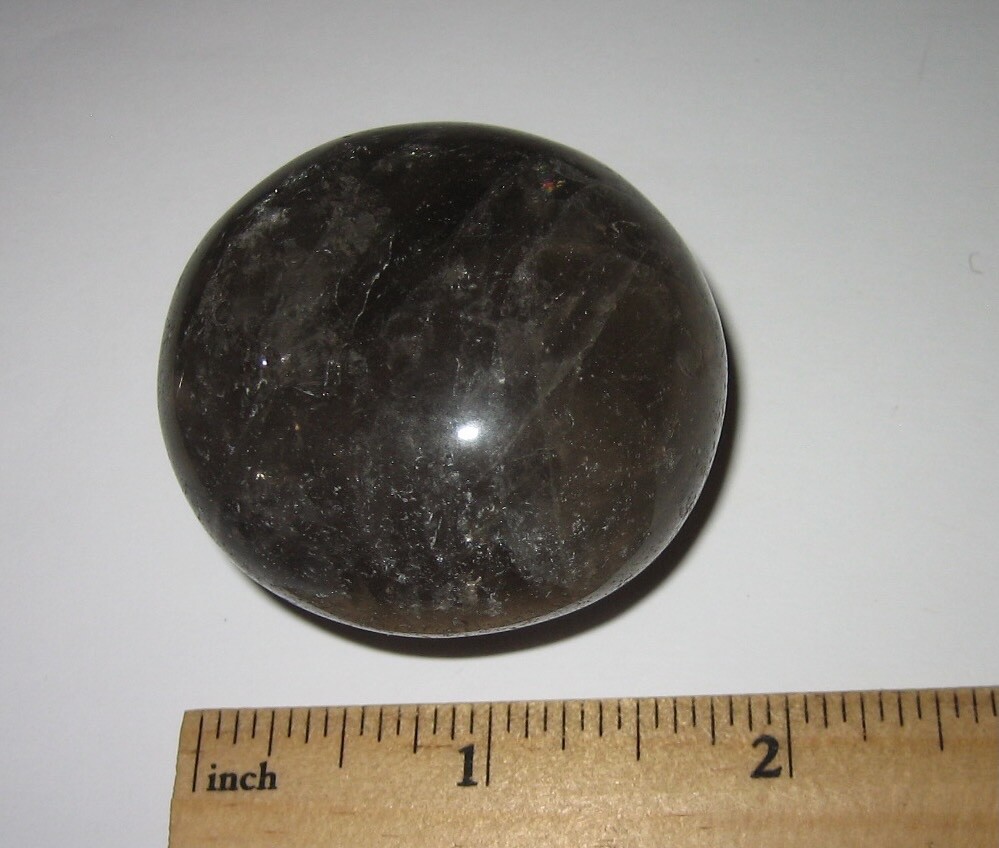 1.9″ TUMBLED POLISHED NATURAL SMOKY QUARTZ CRYSTAL PALM STONE MINERAL 102.5g *1