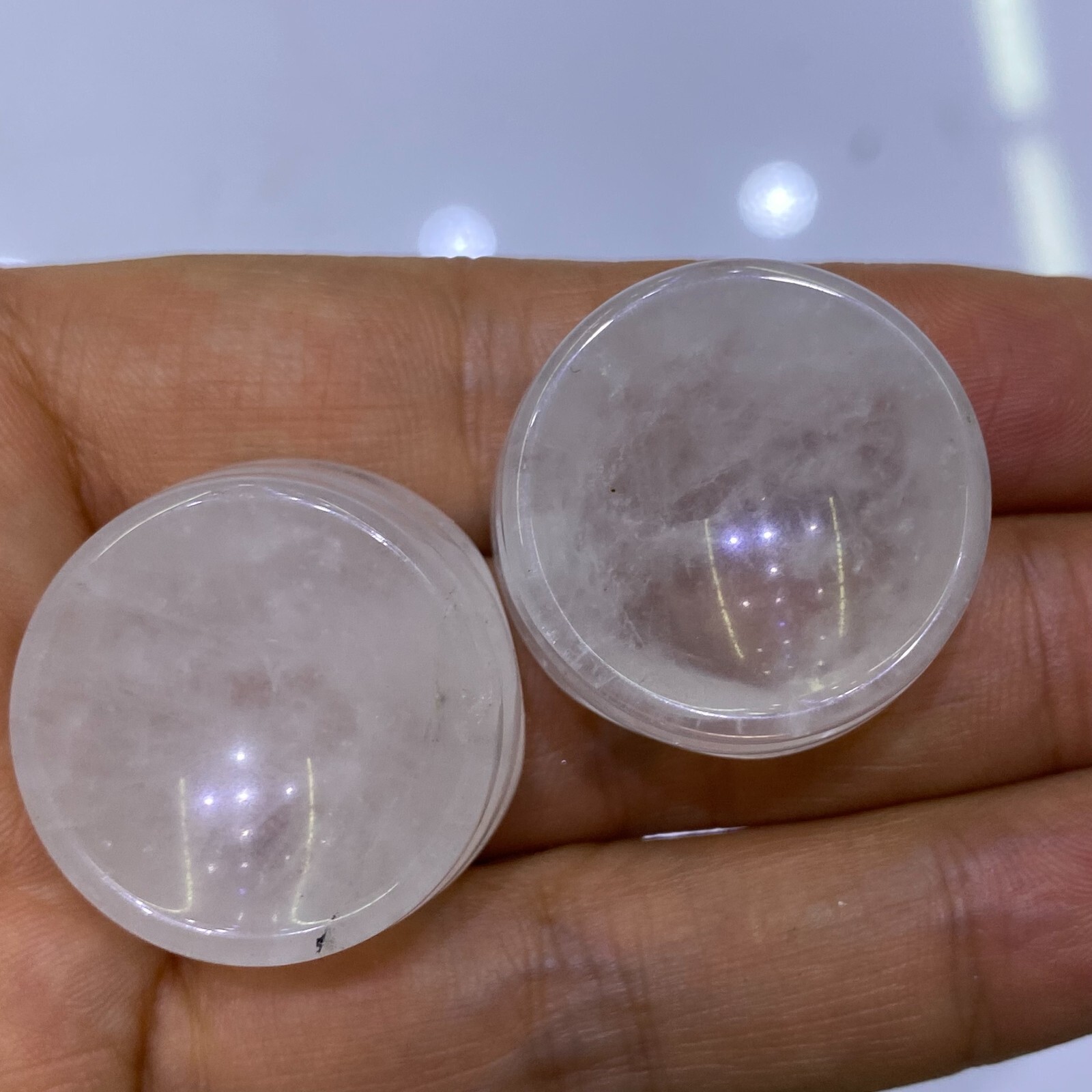 Natural clear quartz sphere stand pedestal crystal reiki healing 5PSC