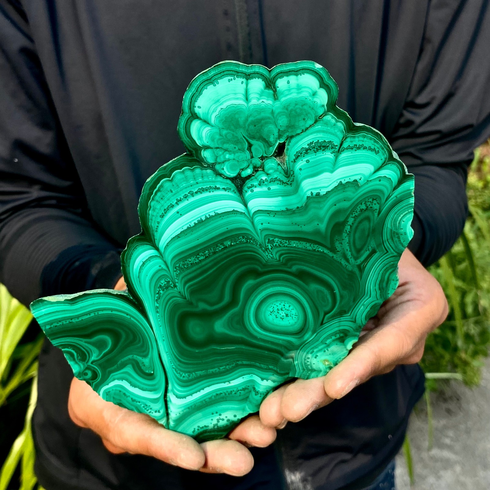 1.58LB Natural Green Malachite Slab Quartz Crystal Slice Ore Specimen Healing