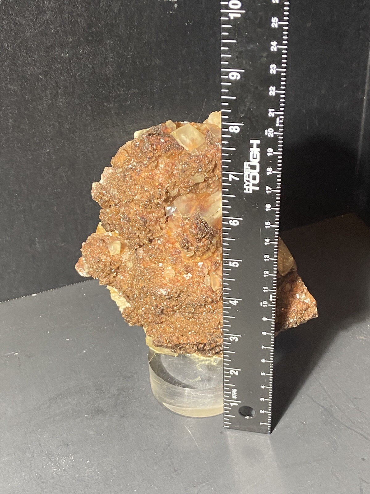DOG TOOTH CALCITE SCULPTURE LUCITE BASE Crystal Specimen on Lucite