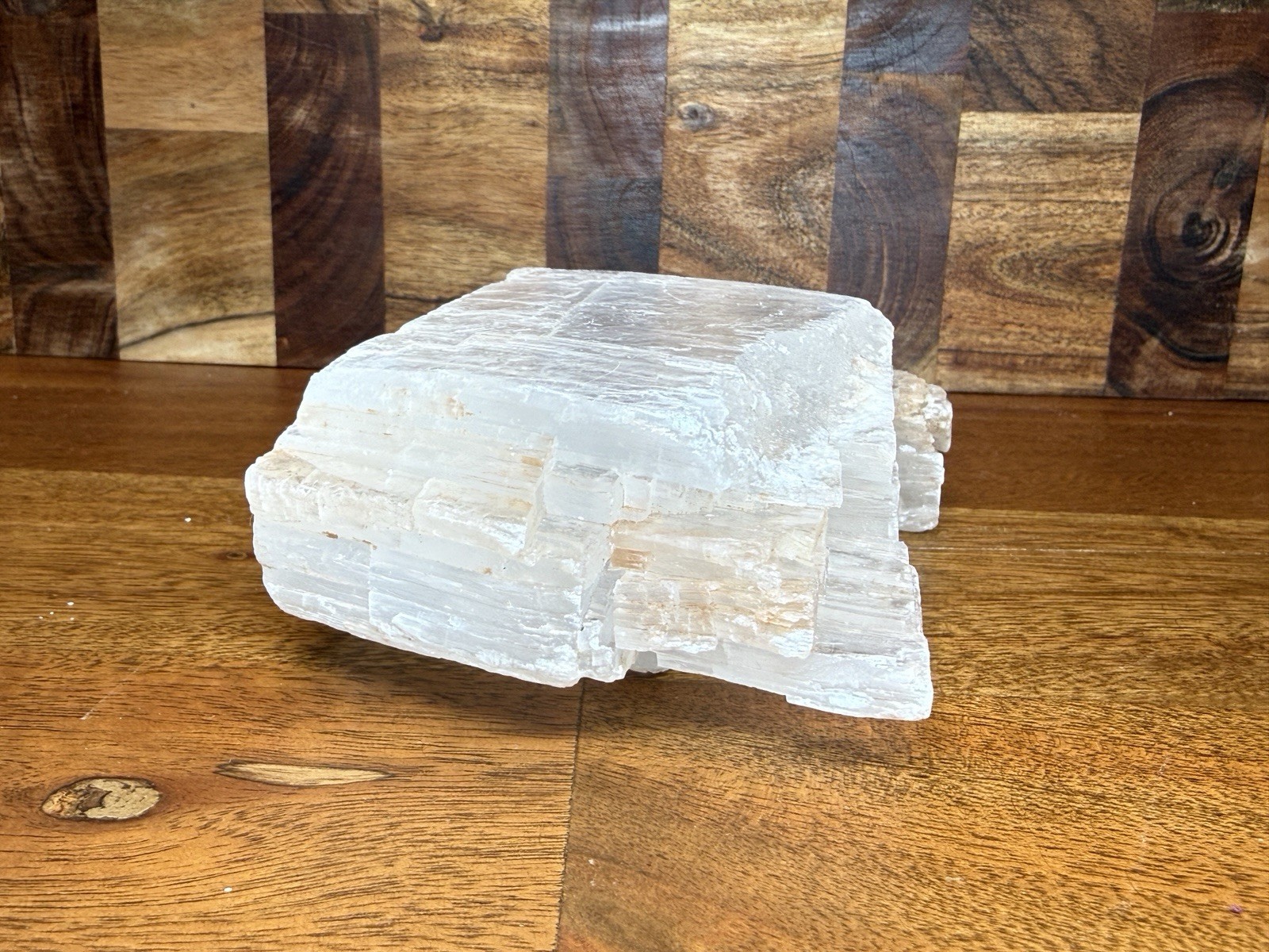 Large Clear/White Selenite Gypsum Crystal Slab Specimen 2 lb 13.5 oz 7 in
