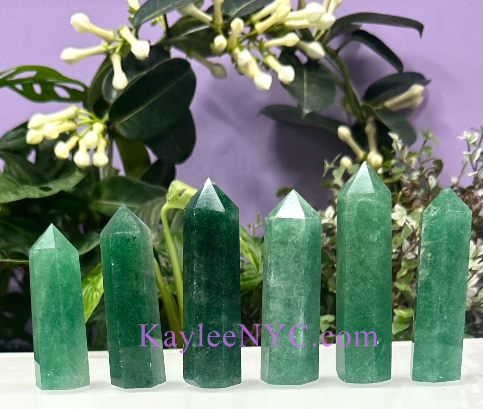 Wholesale Lot 1 Lb Natural Green Strawberry Obelisk Tower Point Crystal Energy