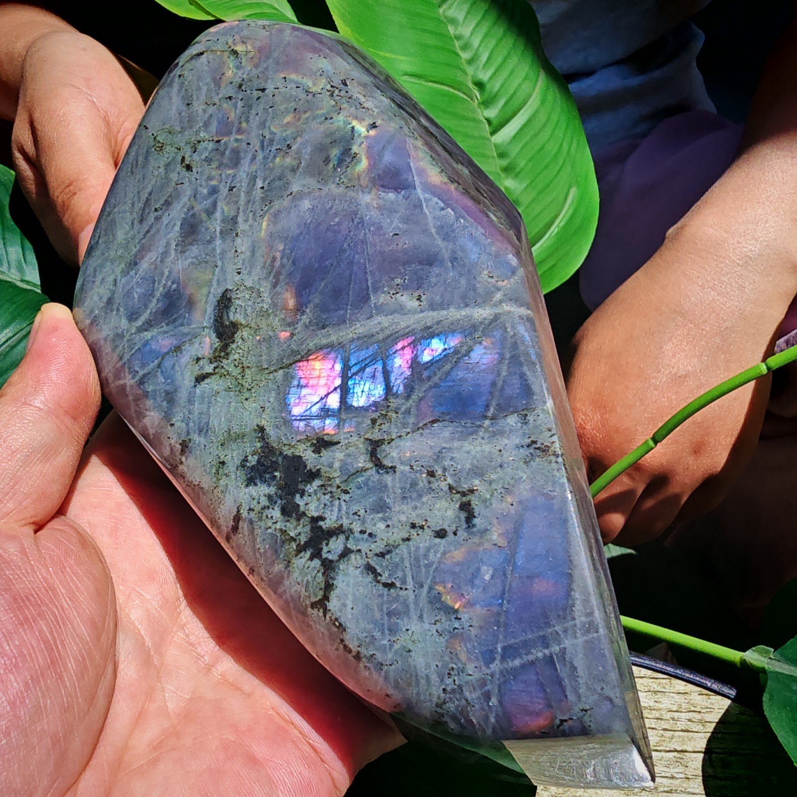 2.75LB TOP Natural Purple light labradorite quartz spectrolite crystal