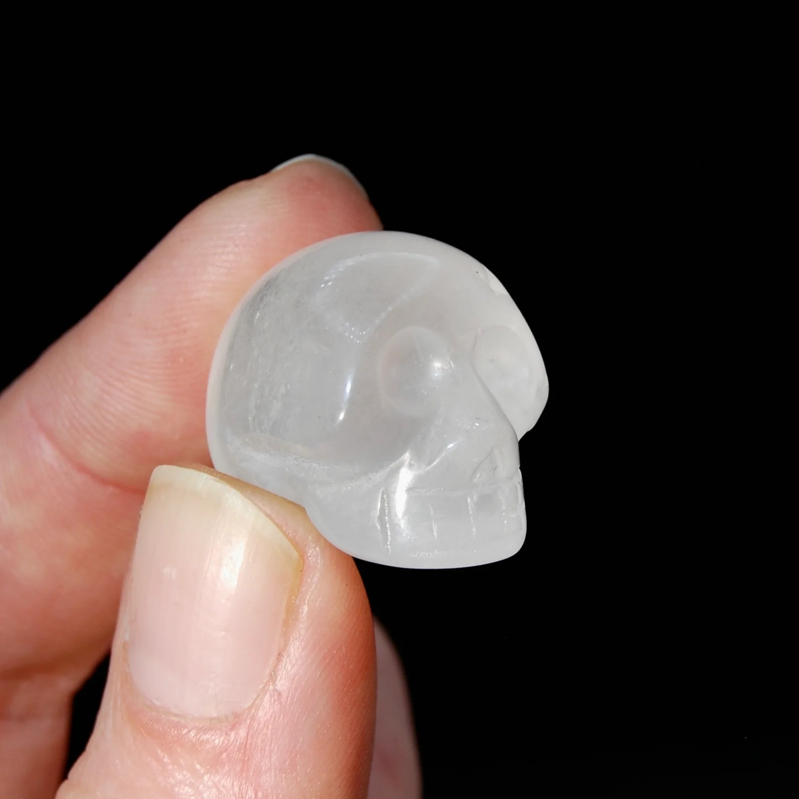 ONE 1in Mini Clear Quartz Carved Crystal Skull