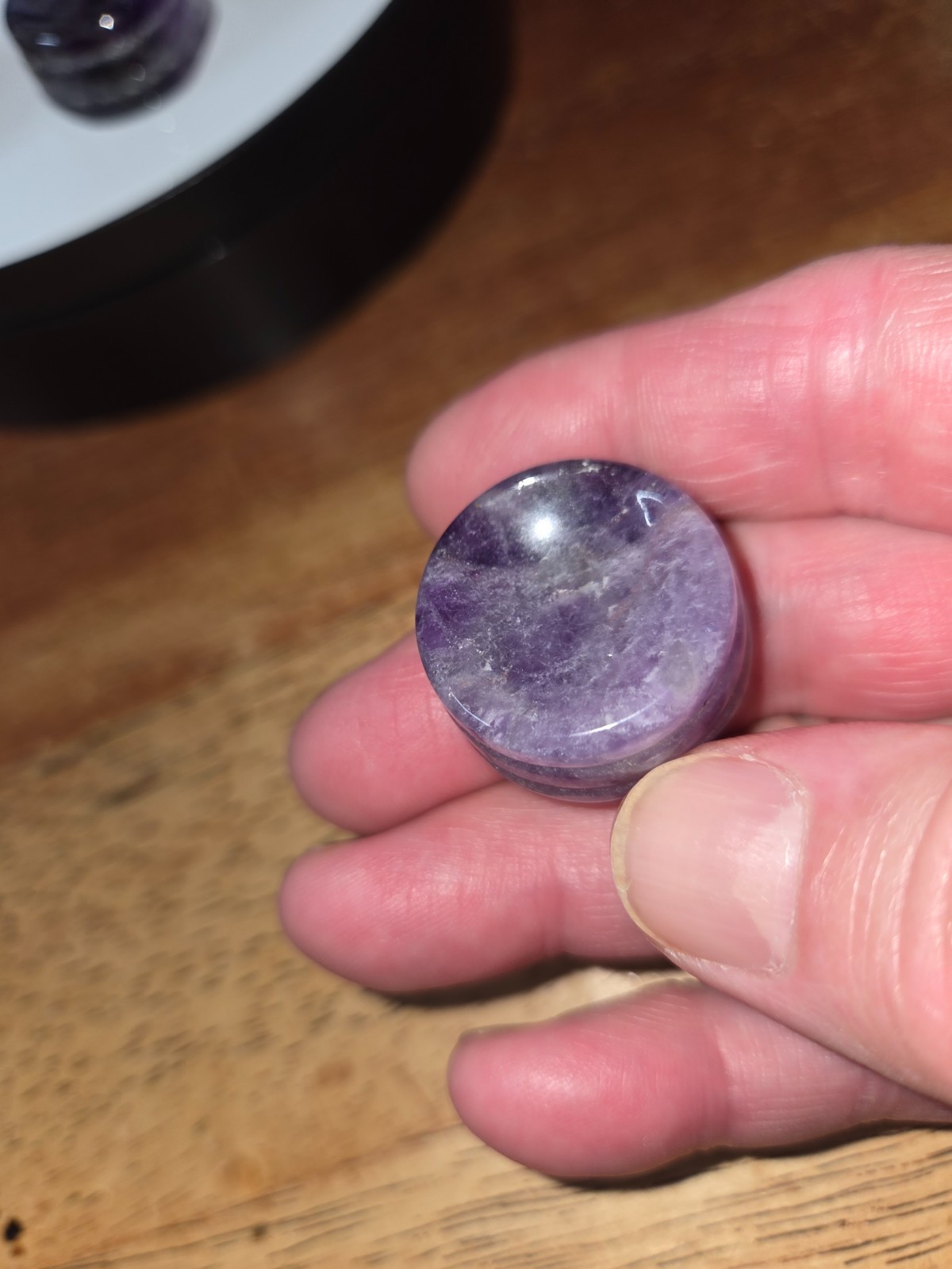 Natural Purple Amethyst Gemstone 27mm wide Sphere Stand