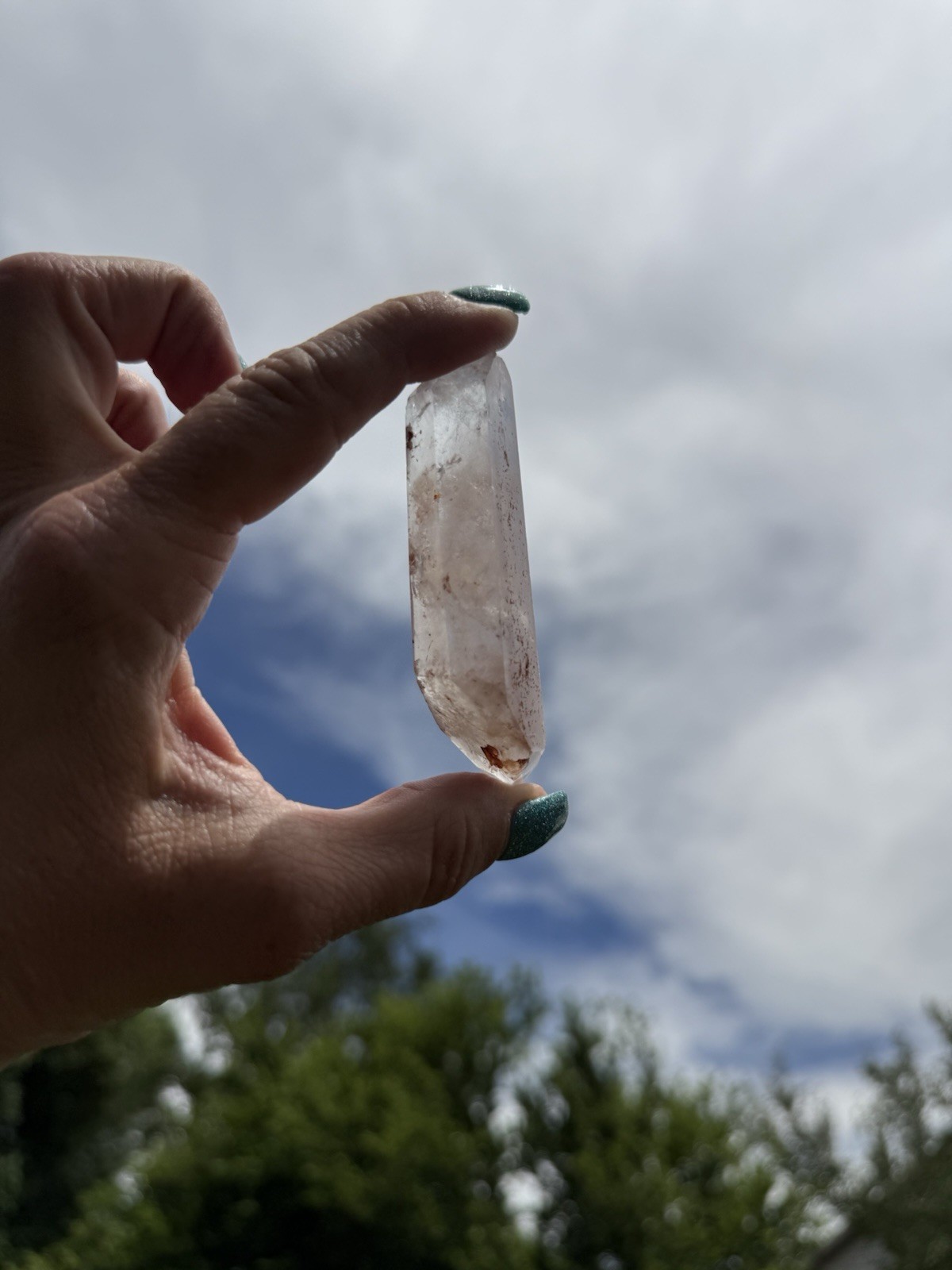 Natural Pink Lemurian Quartz Double-Terminated Crystal Wand